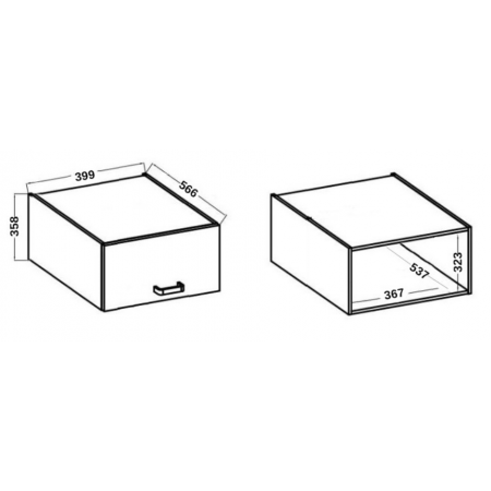 Szafka kuchenna wisząca okapowa głęboka 40 cm AVIO lamel 40 NAGU-36 1F